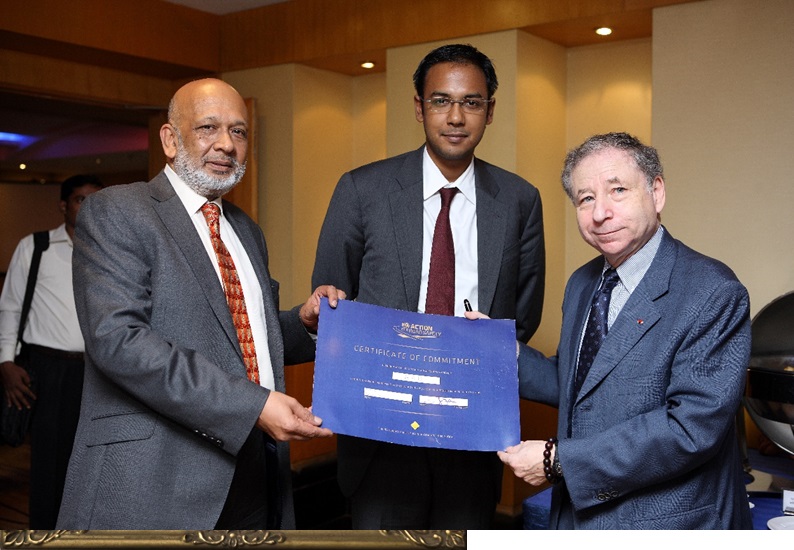 President and Vice President of AAB received certificate from Mr. Jean Todt, President of FIA